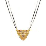 *Молочное и золотое индийское свадебное украшение (мангалсутра) с бисером