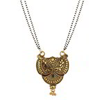 *Чёрное, золотое и серое индийское свадебное украшение (мангалсутра) с бисером