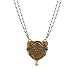 *Чёрное, золотое и серое индийское свадебное украшение (мангалсутра) с бисером