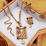 *Лиловый, фиолетовый и золотой индийский кулон на шею