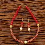 *Молочное, цвета меди и золотое медное индийское украшение на шею с бисером, перламутровыми бусинками