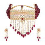 *Молочное и золотое индийское украшение на шею с бисером