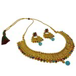 *Золотое и синее индийское украшение на шею со стразами, искусственными камнями