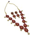 *Золотое и розовое индийское украшение на шею со стразами, искусственными камнями