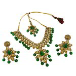 *Зелёное и золотое индийское украшение на шею со стразами, искусственными камнями