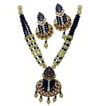 *Золотое и синее индийское украшение на шею со стразами, искусственными камнями