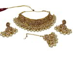 *Золотое индийское украшение на шею со стразами, искусственными камнями