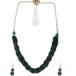 *Зелёное и золотое индийское украшение на шею со стразами, искусственными камнями