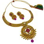 *Золотое индийское украшение на шею со стразами, искусственными камнями