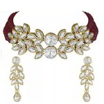 *Молочное и золотое индийское украшение на шею со стразами, искусственными камнями