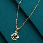 *Молочный и золотой индийский кулон на шею со стразами