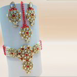 *Молочное, цвета меди и золотое медное индийское украшение на шею со стразами, перламутровыми бусинками