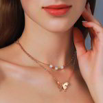 *Золотое индийское украшение на шею с перламутровыми бусинками