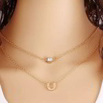 *Золотое индийское украшение на шею со стразами