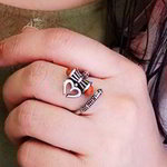 *Серебристое женское индийское кольцо