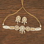 *Молочное и золотое латунное индийское украшение на шею с искусственными камнями, бисером, перламутровыми бусинками