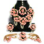 *Молочное и золотое индийское украшение на шею с перламутровыми бусинками