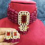 *Золотое и розовое индийское украшение на шею со стразами