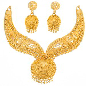 Золотое индийское украшение на шею с бисером