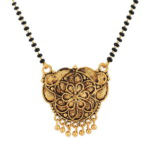 Золотое индийское свадебное украшение (мангалсутра) с бисером