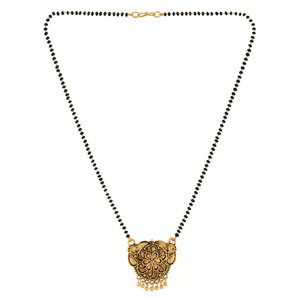 Золотое индийское свадебное украшение (мангалсутра) с бисером