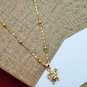 Золотой латунный индийский кулон на шею с бисером