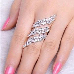 Серебристое женское индийское кольцо