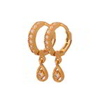 *Молочные и золотые индийские серьги со стразами