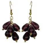 *Золотые латунные индийские серьги с перламутровыми бусинками