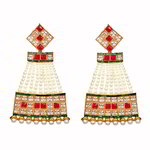 *Разноцветные индийские серьги со стразами, перламутровыми бусинками