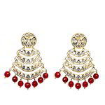 *Золотые и розовые индийские серьги со стразами, бисером