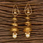 *Молочные и золотые индийские серьги из латуни с искусственными камнями, перламутровыми бусинками