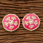 *Золотые и розовые индийские серьги из латуни с искусственными камнями, перламутровыми бусинками