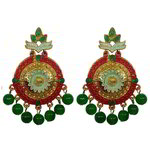 *Разноцветные и золотые латунные индийские серьги со стразами