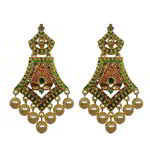 *Разноцветные и золотые латунные индийские серьги со стразами