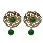 *Золотые латунные индийские серьги со стразами