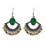 *Разноцветные и золотые латунные индийские серьги со стразами