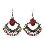 *Разноцветные и серебристые латунные индийские серьги со стразами