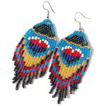 *Разноцветные индийские серьги из латуни со стразами