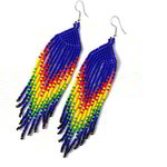 *Разноцветные латунные индийские серьги со стразами