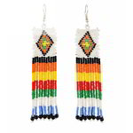 *Разноцветные индийские серьги из латуни со стразами