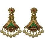 *Разноцветные и золотые латунные индийские серьги со стразами