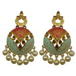 *Разноцветные и золотые латунные индийские серьги со стразами