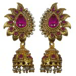 *Золотые и розовые латунные индийские серьги со стразами
