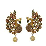 *Разноцветные и золотые латунные индийские серьги со стразами