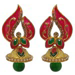 *Золотые латунные индийские серьги со стразами