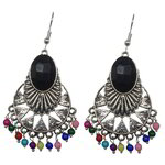 *Разноцветные и золотые латунные индийские серьги со стразами