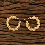 *Молочные и золотые латунные индийские серьги с бисером