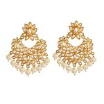 *Молочные и золотые латунные индийские серьги с бисером, перламутровыми бусинками