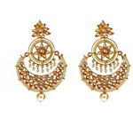 *Молочные и золотые индийские серьги с бисером, перламутровыми бусинками